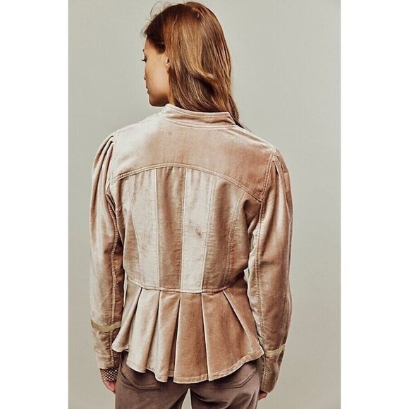 NEW FREE PEOPLE BALLET RACER VELVET CHAMPAIGN JACKET SZ XS - Picture 3 of 14